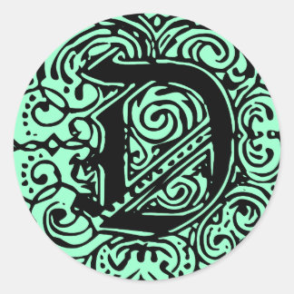 Monarchia Black "D" Classic Round Sticker