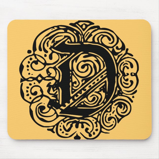 Monarchia Black  "D" Mouse Mat (Front)