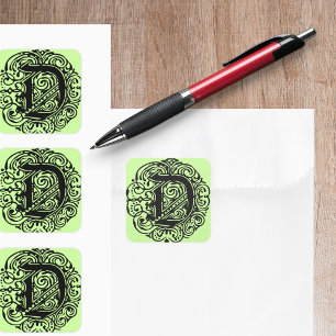 Monarchia Black  "D" Square Sticker