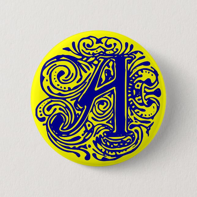 Monarchia Blue "A" 6 Cm Round Badge (Front)