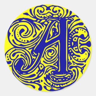 Monarchia Blue "A" Classic Round Sticker