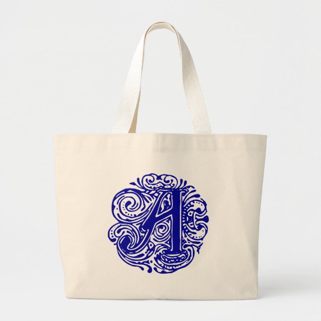Monarchia Blue "A" Large Tote Bag (Front)