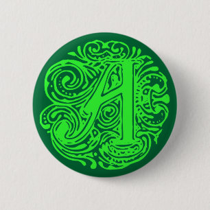 Monarchia Green "A" 6 Cm Round Badge