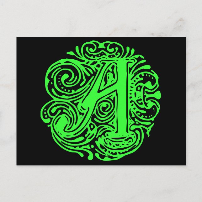 Monarchia Green  "A" Postcard (Front)