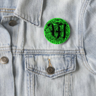 Monarchia Monogram Letter W Initial Alphabet W 6 Cm Round Badge