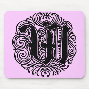 Monarchia Monogram Letter W Initial Alphabet W Mouse Mat
