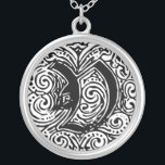 Monarchia "V" Silver Plated Necklace<br><div class="desc">Fancy Letter Monogram font called Monarchia. A Victorian vintage style text. Customise this with your artwork or text. Transfer this design to any product.</div>