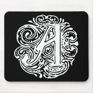 Monarchia White Letter "A" Mouse Mat