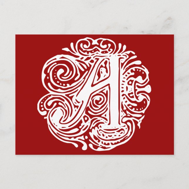 Monarchia White Letter "A" Postcard (Front)
