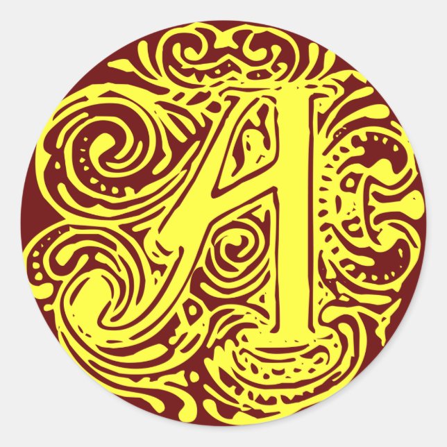 Monarchia Yellow "A" Classic Round Sticker (Front)