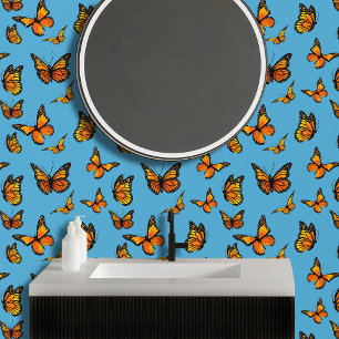 Monarchs Blue Orange Butterflies Wallpaper
