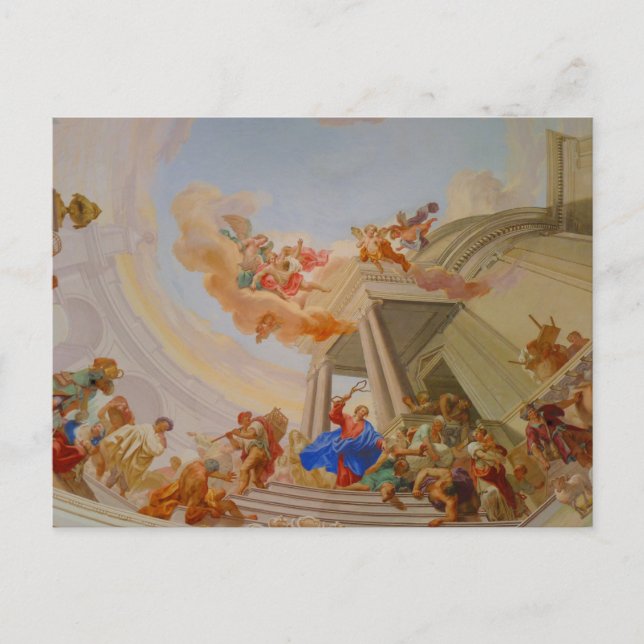 monastery abbey neresheim church painting postcard (Front)