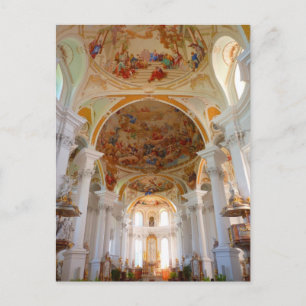 monastery abbey neresheim church postcard