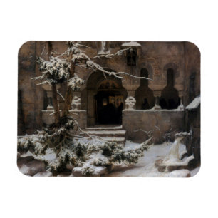 Monastery in Winter Snow (by Karl Lessing) Magnet