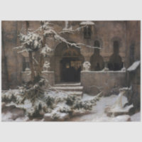 Monastery in Winter Snow (by Karl Lessing)