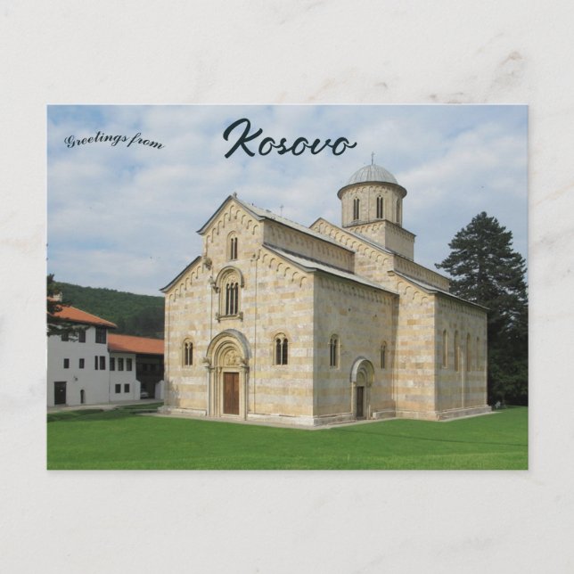 Monastery of Visoki Decani Near Peja Kosov Postcard (Front)