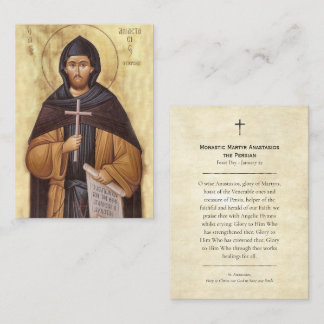 Monastic Martyr Anastasios the Persian Prayer Card