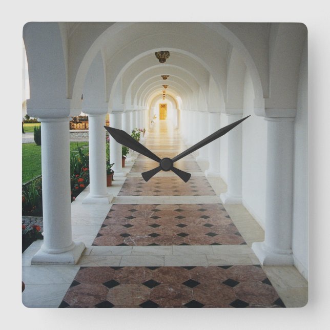 Monastic Tranquillity Square Wall Clock (Front)