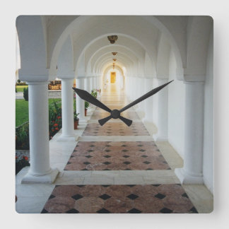 Monastic Tranquillity Square Wall Clock