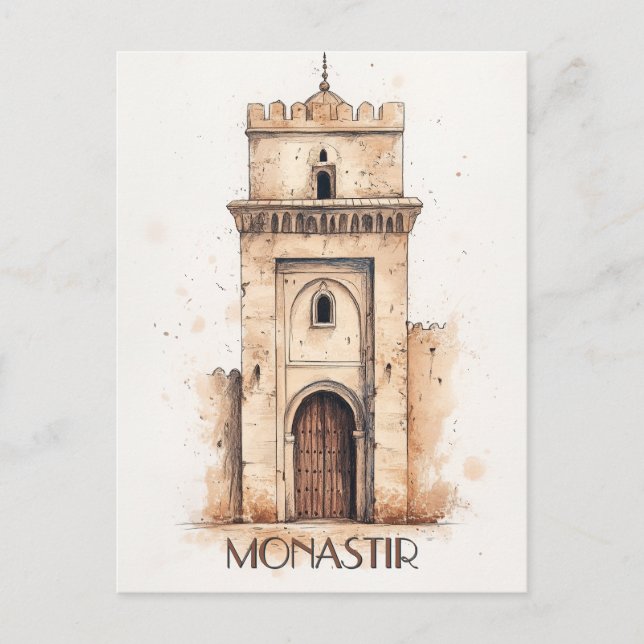 Monastir Tunusia Travel Postcard (Front)