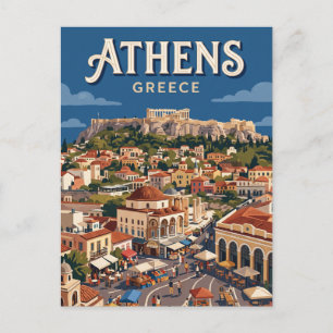 Monastiraki Square Athens Greece Postcard