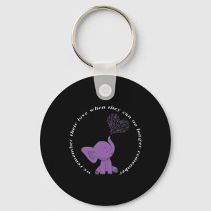 Monat I End Purple Bow Elephant 3  Key Ring