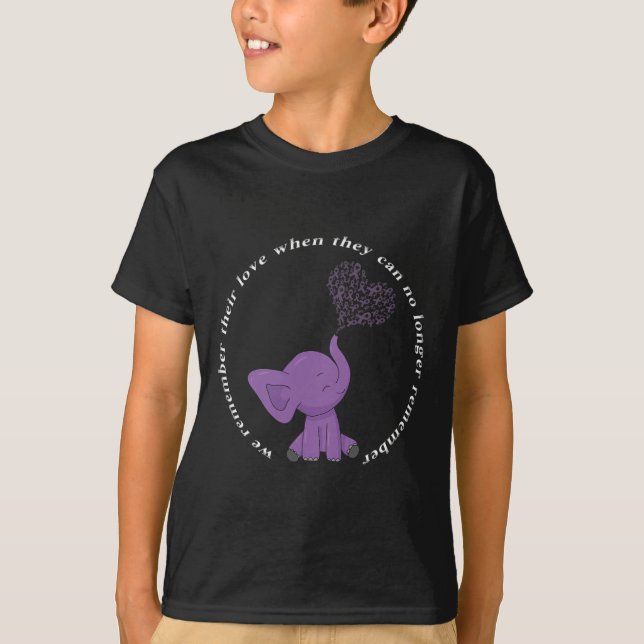 Monat I End Purple Bow Elephant 3  T-Shirt (Front)