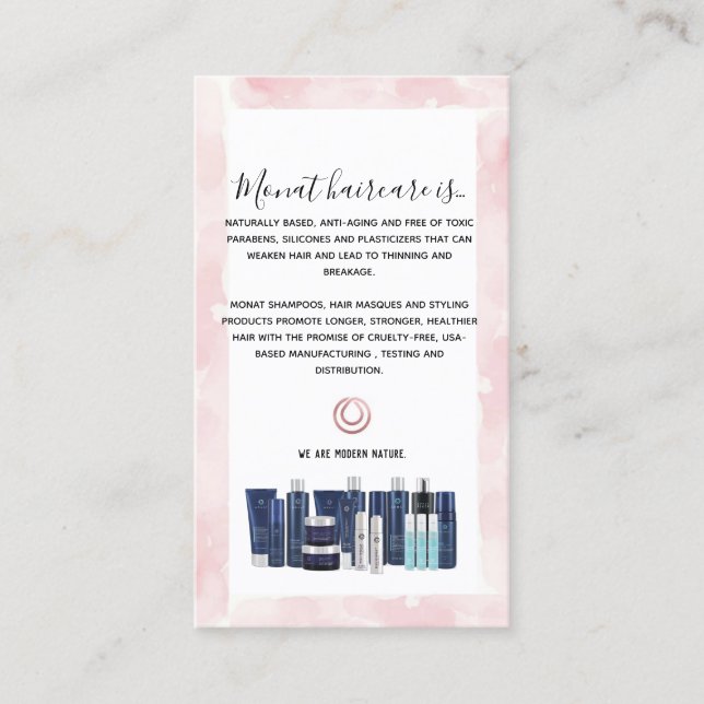Monat Wash Instructions Business Card (Front)