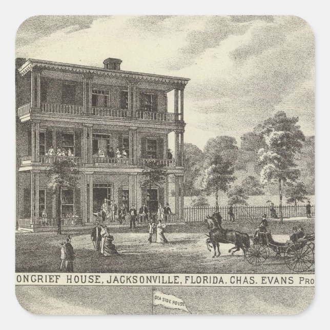 Moncrief House, Jacksonville Square Sticker (Front)