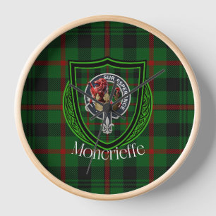 Moncrieffe Scottish Clan Tartan & Crest Clock
