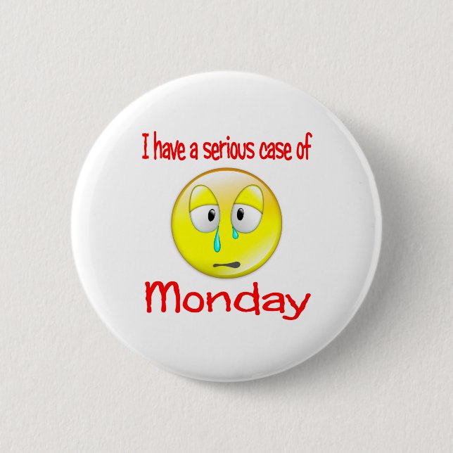 Monday Blues 6 Cm Round Badge (Front)