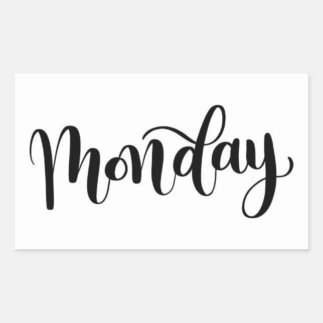 Monday - Calligraphy / Lettering Sticker (Front)