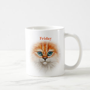Monday Friday Sad Kitty Happy Kitty Coffee Mug