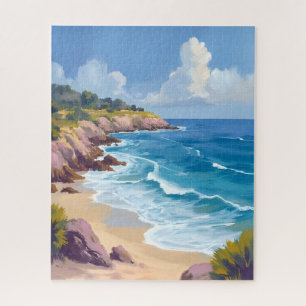 Monday in Malibu Beach Cliffs CA Travel Jigsaw Puzzle