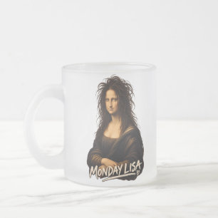 Monday Lisa Funny Renaissance Art Frosted Glass Coffee Mug