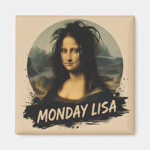 Monday Lisa Funny Renaissance Art Magnet