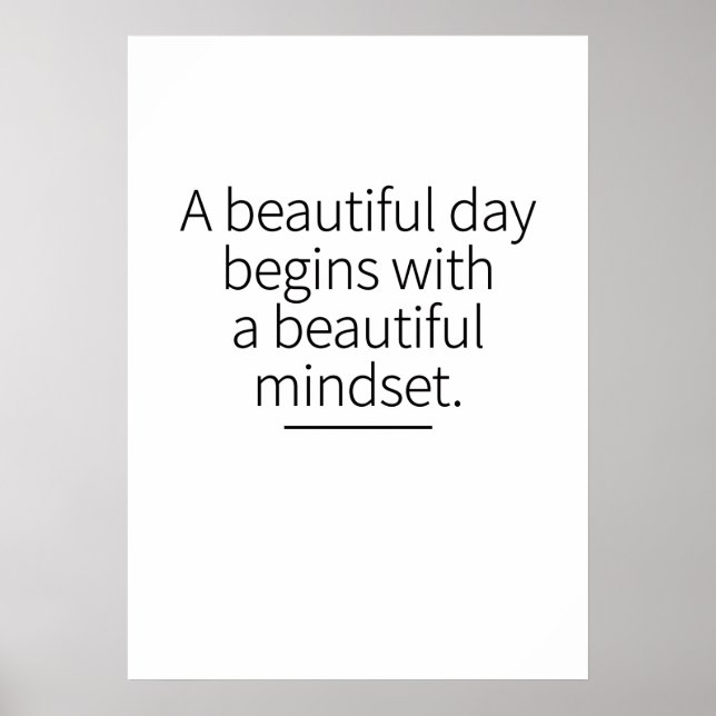 Monday Mindset Motivation Inspirational Art Credit Poster (Front)