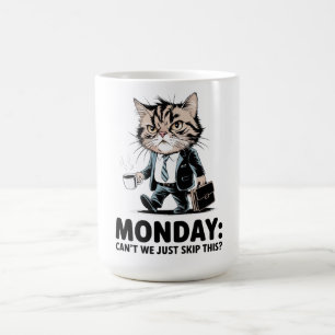 Monday Mood Office Cat Coffee Mug