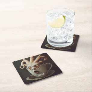 Monday morning blues 2 square paper coaster