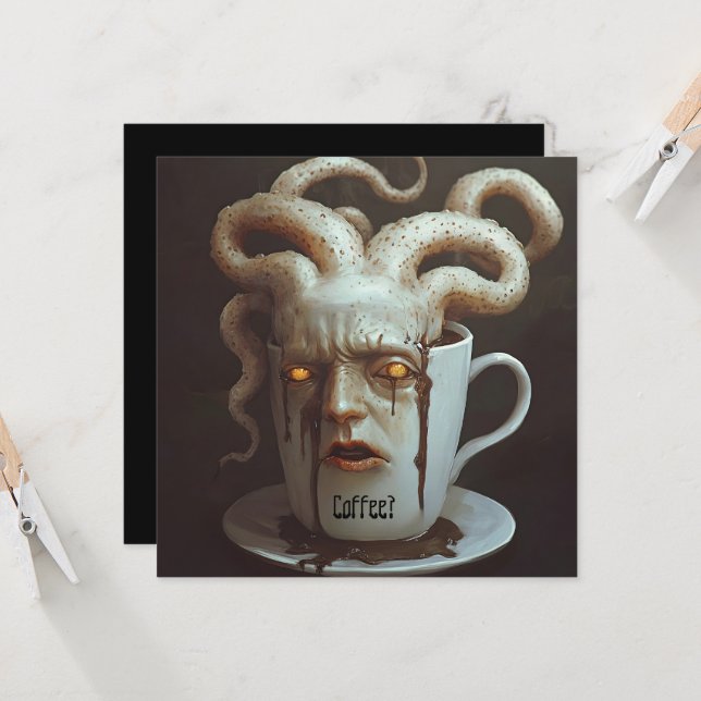 Monday morning blues caffeine level warning 4 invitation (Front/Back In Situ)