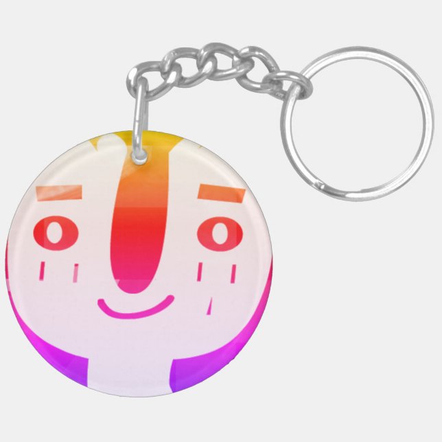  Monday morning happy face Key Ring (Back Right)