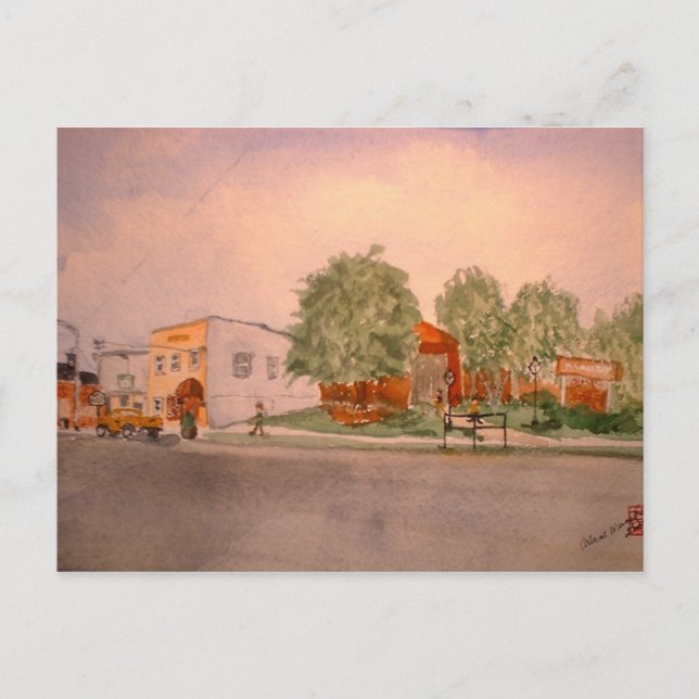 "Monday Morning in Munfordville" Postcard (Front)