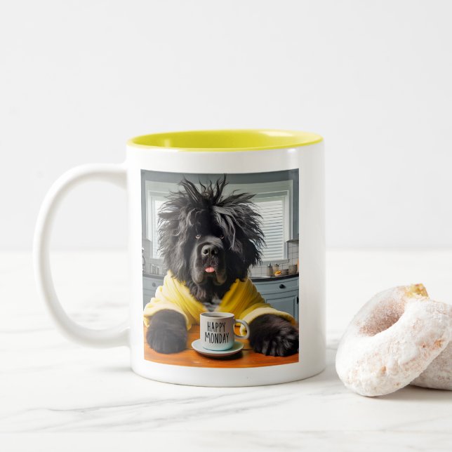 Monday Morning Newf Coffee Mug (With Donut)