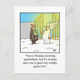 Monday Morning Quarterback Humour Postcard