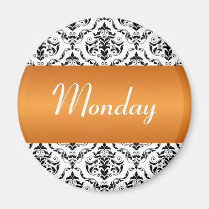 Monday Orange - Damask Magnet
