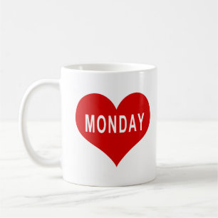 MONDAY Red Love Heart Coffee Mug