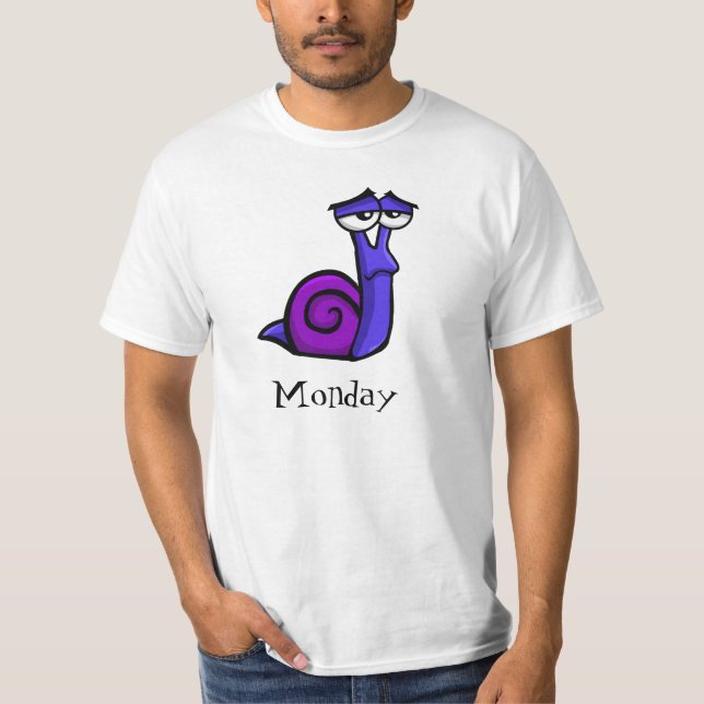 Monday Sad Snail T-Shirt (Front)