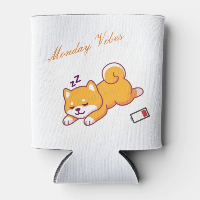 Monday Shiba Vibes Coozi Can Cooler (Front)