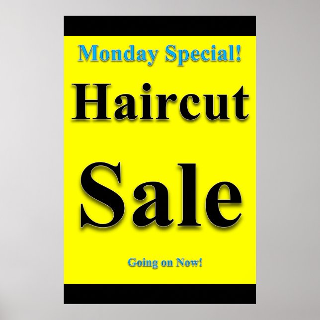 Monday Special Haircut Sale Beauty Salon Poster (Front)
