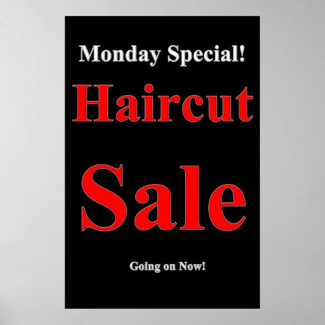 Monday Special Haircut Sale Beauty Salon Poster (Front)
